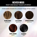 IGK NEVER MISS Root & Scalp Touch-Up Spray - Dark Blonde | Temporary Gray Coverage for Roots & Thinning Hair | Waterproof, Sweat-Resistant, Non-Flaking | With Biotin, Rosemary & Squalane | 2oz