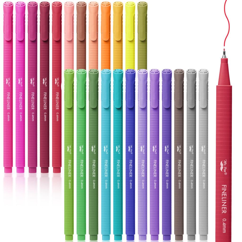 Mr. Pen- Colored Fineliner Pens, 24 Pack, 0.4mm Tip