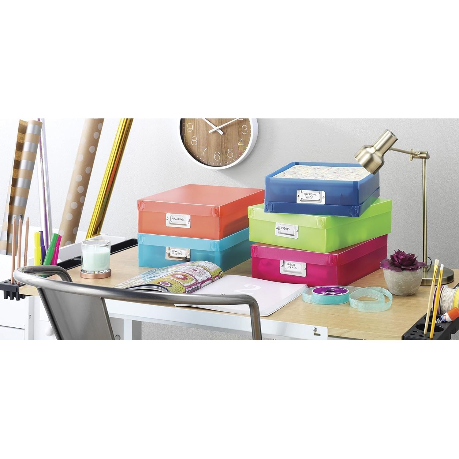 Buy now Whitmor Plastic Document Boxes Assorted Colors Set of 5 at indiglob india
