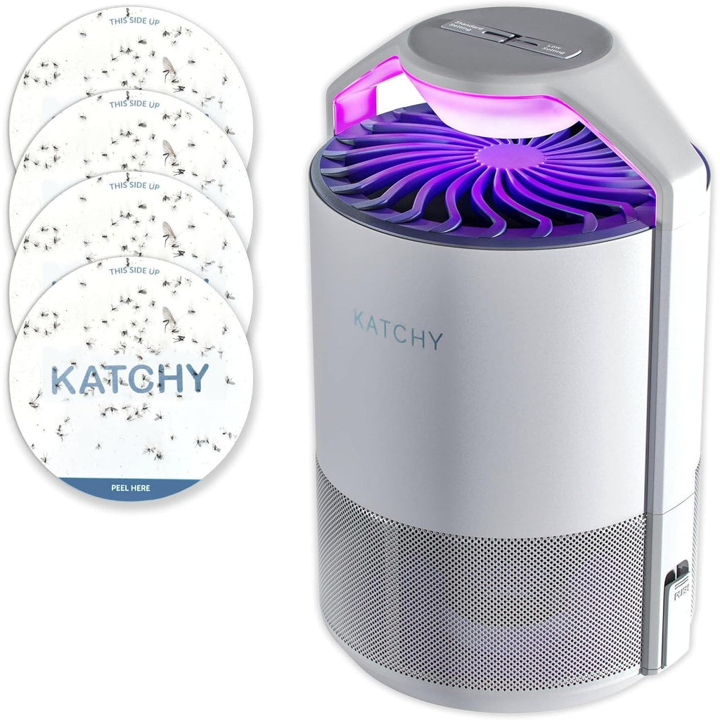 Buy now Katchy Indoor Insect Trap - Catcher & Killer for Mosquitos, Gnats, Moths, Fruit Flies - Non-Zapper Traps for Inside Your Home - Catch Insects Indoors with Suction, Bug Light & Sticky Glue (White) at indiglob india