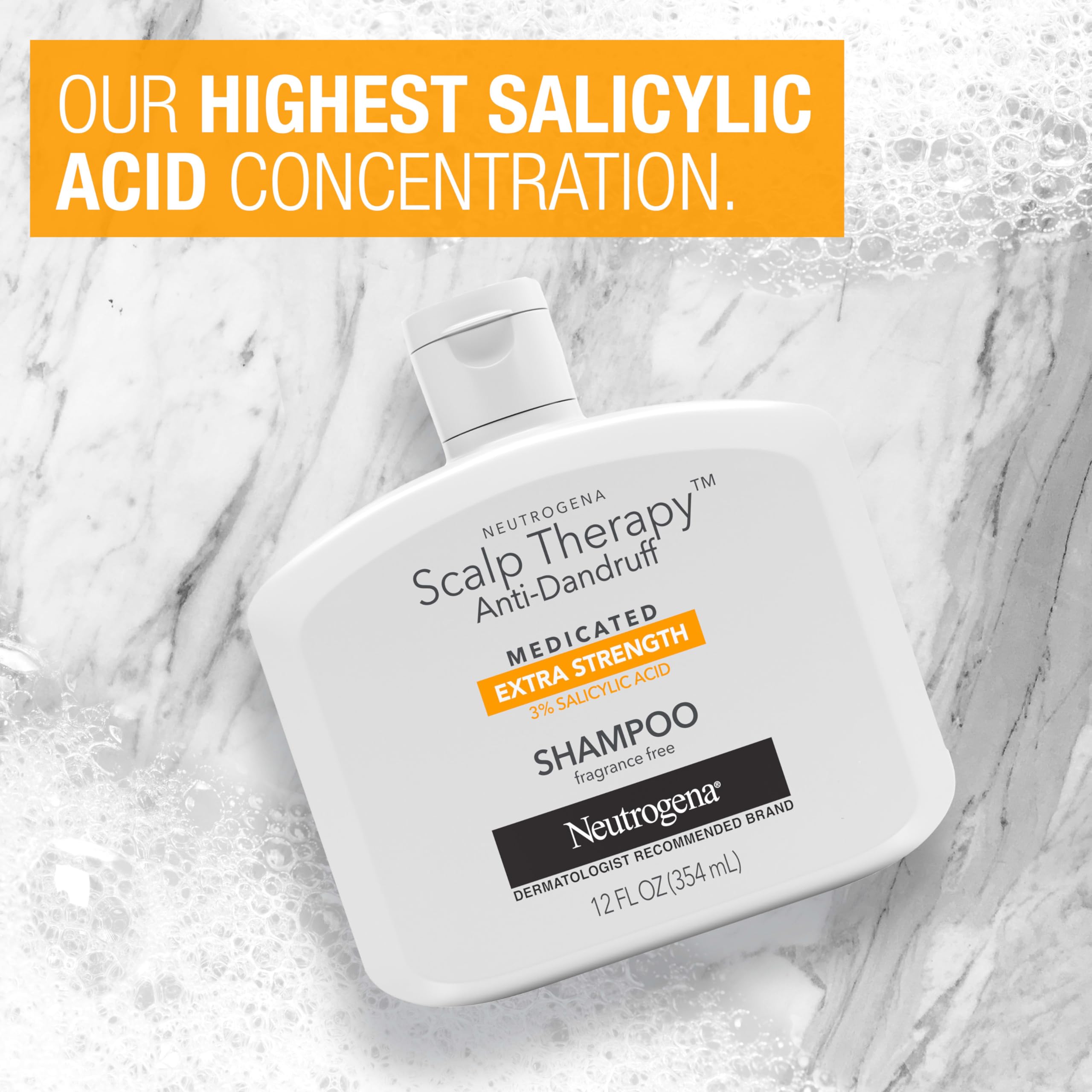 Buy now Neutrogena Scalp Therapy Anti-Dandruff Extra Strength Medicated Shampoo with 3% Salicylic Acid, Helps Prevent, Fight, & Control the Recurrence of Dandruff, Fragrance Free, 12 fl. oz at indiglob india