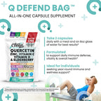 Q Defend Quercetin Supplement with Zinc Vitamin C Vitamin D Elderberry Turmeric Black Pepper Garlic Ginger Sea Moss Lysine Stinging Nettle Reishi Mushroom Immune Support 120 Capsules by Clean Nutra