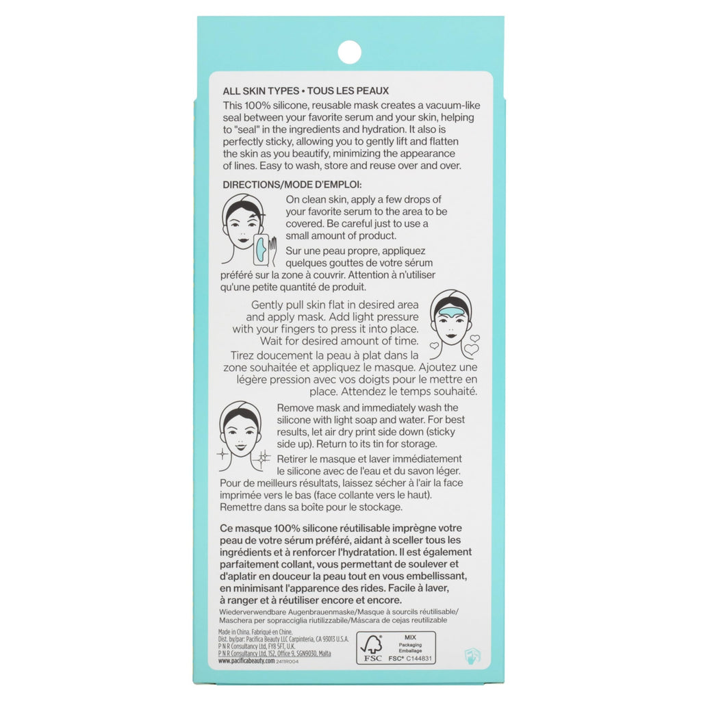 Pacifica Reusable Brow Mask – 100% Silicone Forehead Wrinkle Patch for Brow Lift, Reusable Anti-Wrinkle Pad Smooths Frown Lines, Vegan, Fragrance-Free, Vegan & Cruelty-Free, 1 Piece