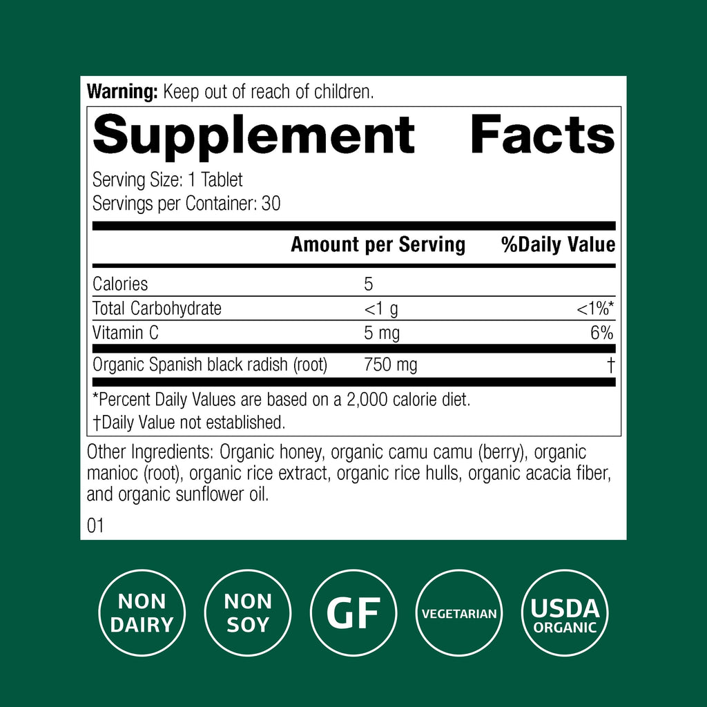 Standard Process Spanish Black Radish, Liver & Gallbladder, 30 Tablets