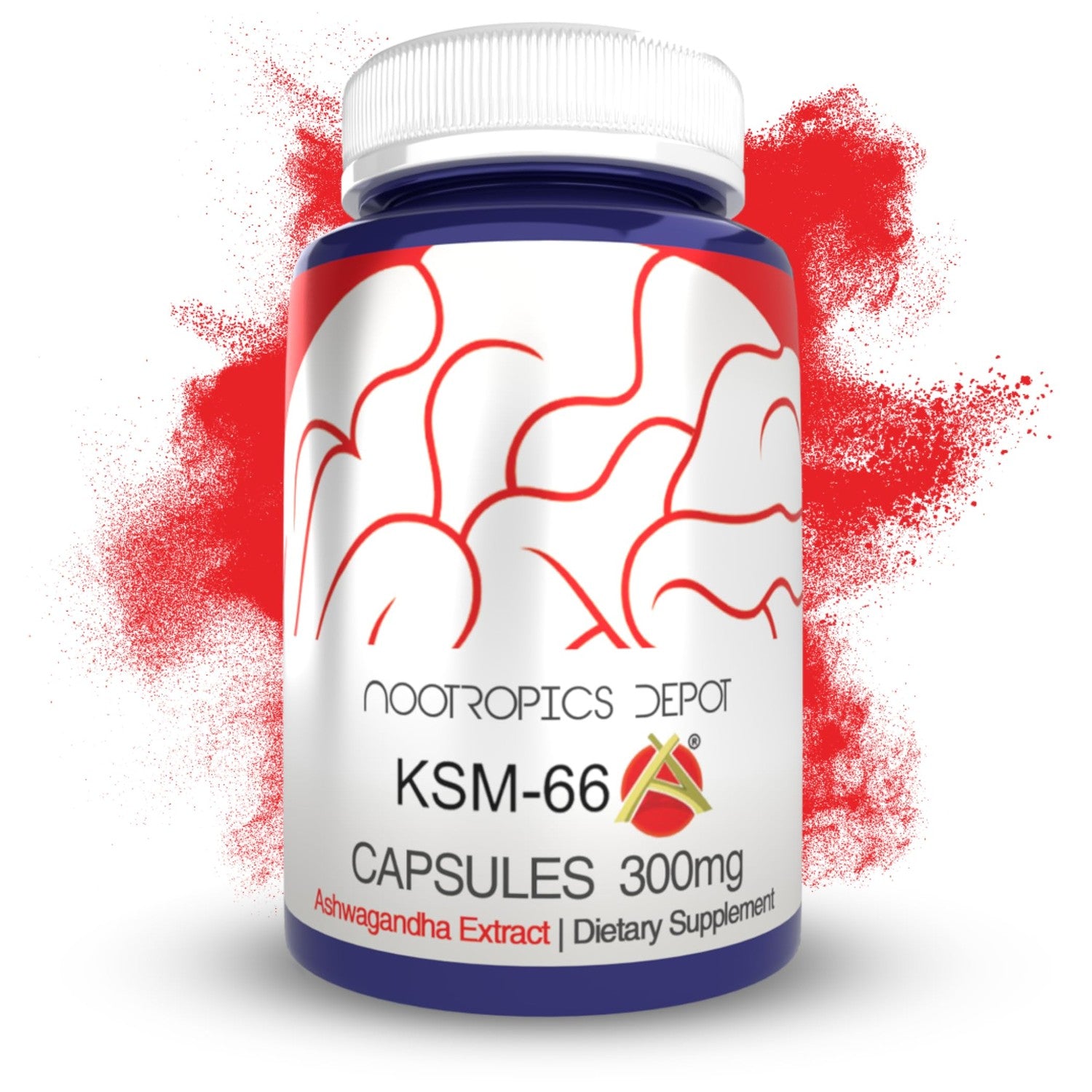 Nootropics Depot KSM-66 Ashwagandha Capsules | 300mg | 180 Count | Withania somnifera Extract | Ayurvedic Herb | Adaptogen Supplement | Stress + Promote Relaxation* | Energy, Memory + Focus*