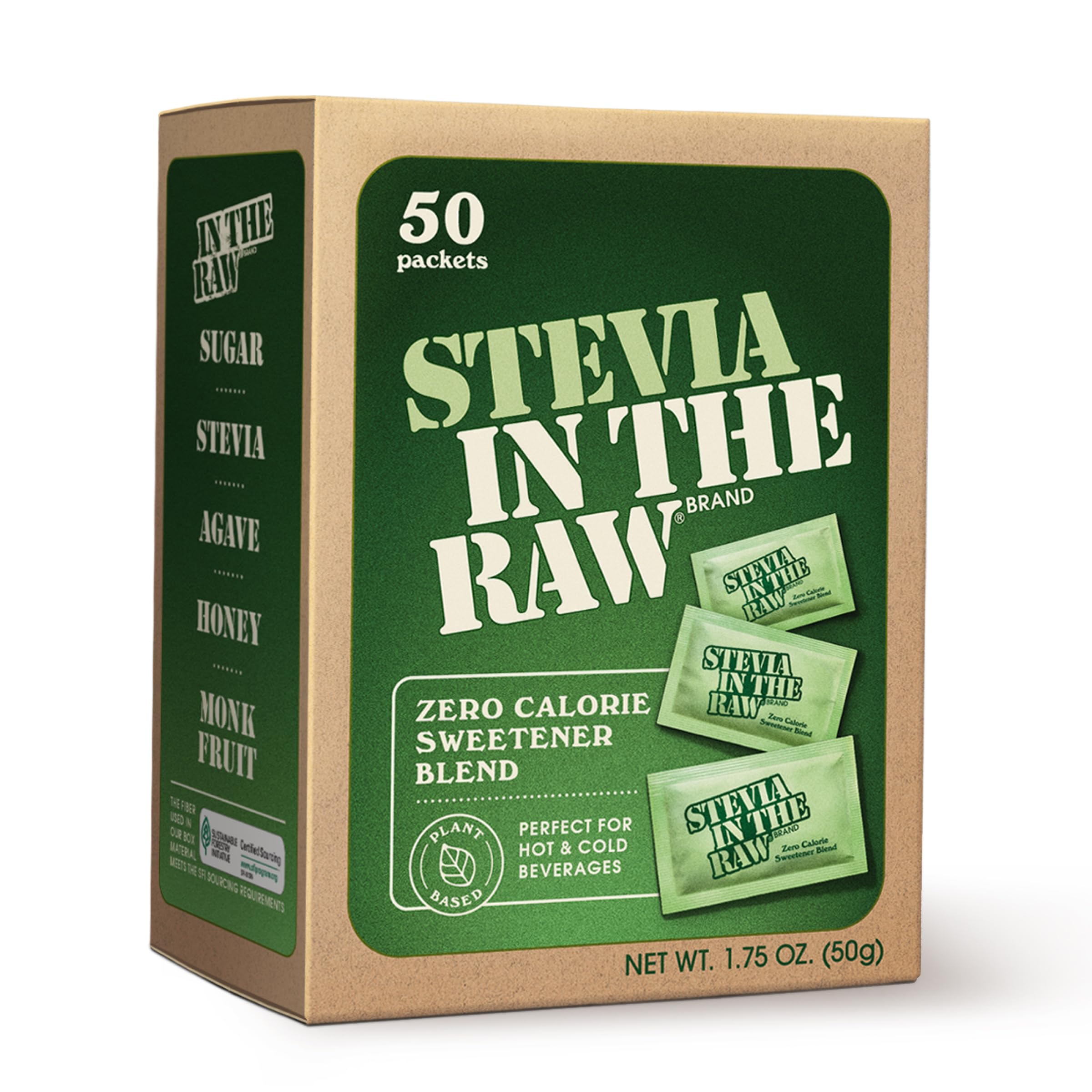 Buy now Stevia In The Raw Stevia Sweetener Packets, 50 Ct, Zero Calorie Stevia Sugar Substitute Packets, No Erythritol or Artificial Flavors, Vegan, Gluten Free, Kosher, Low Glycemic Index 1.75 Ounce (Pack of 1) at indiglob india
