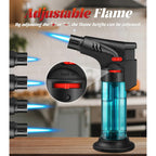 Samniu 4 Pack of Torch Lighter, Jet Flame, Butane gas, Mini Refillable Windproof Lighters, for candle, fireplace, grill (Gas not Included)