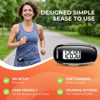 3D Pedometer for Walking, Step Counter with Backlight & USB Charge