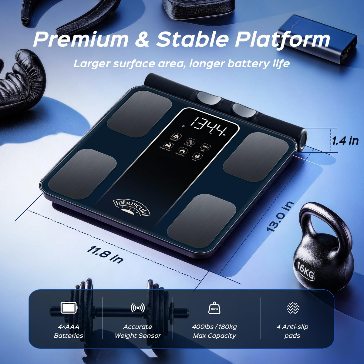 Body Composition Scale with Handle, 8-Electrode Smart Scale