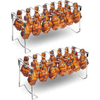 auisea Chicken Leg Rack for Grill 14 Slots - 2 Pcs Set for Smoker Oven BBQ