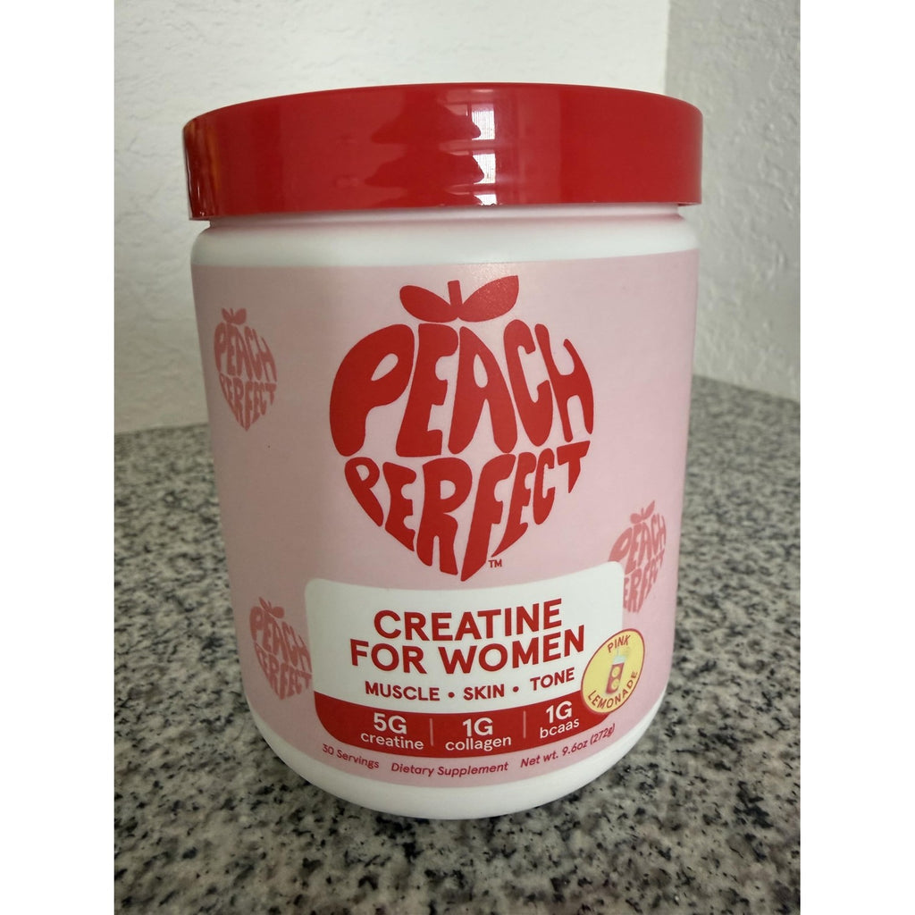 Peach Perfect Creatine for Women – Micronized Creatine Monohydrate Powder with BCAA & Collagen for Glute Strength Support, Boosts Energy, Focus, Strength, and Endurance – Pink Lemonade, 30 Servings