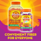 Metamucil Kids Fiber Gummies, No Sugar Added, 5g Prebiotic Plant-Based Fiber Supplement Blend, Mixed Berry Flavored, 120ct Gummies