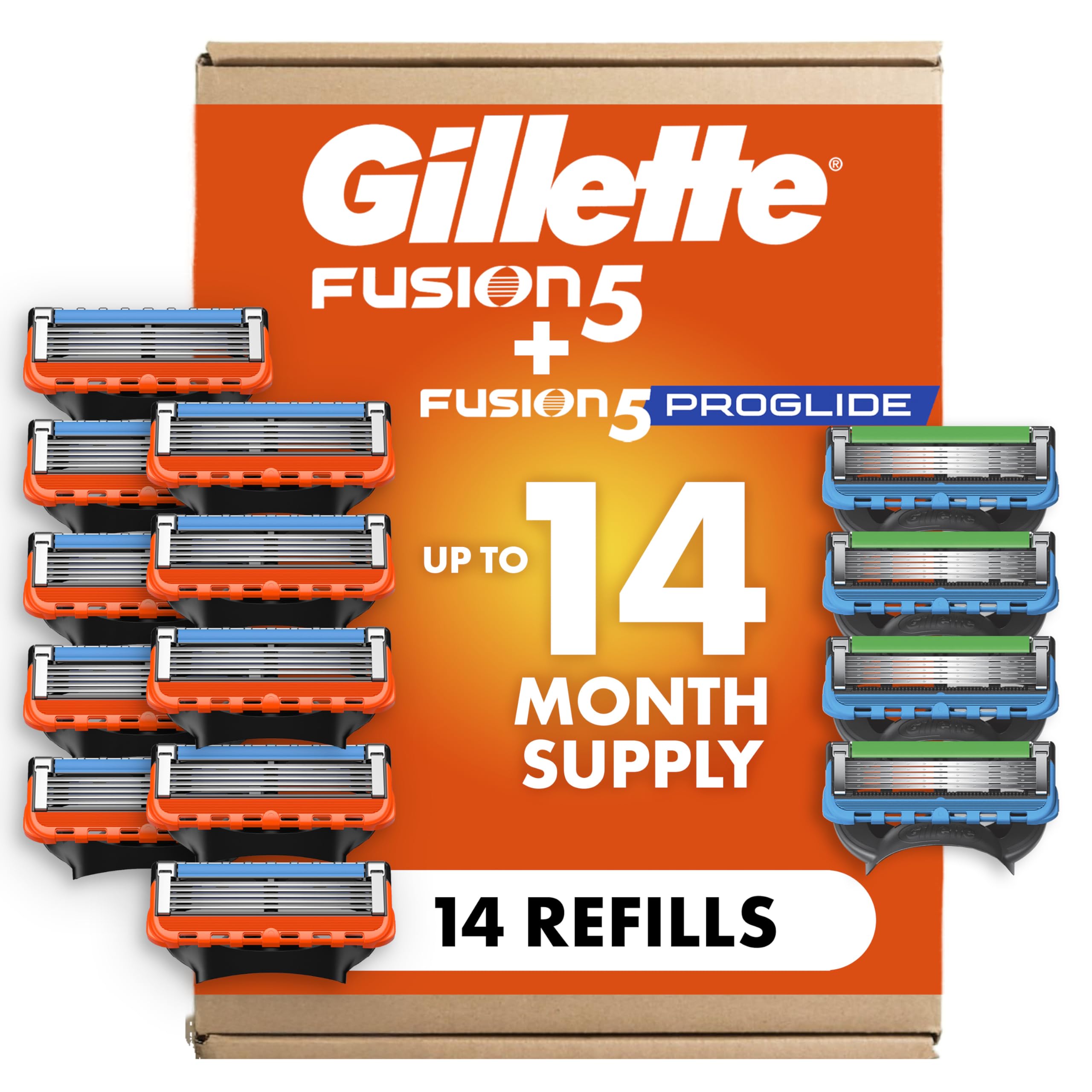 Gillette ProGlide Razor Refills for Men, 12 Razor Blade Refills
