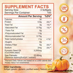 SCOLA Pumpkin Seed Oil with Saw Palmetto,3200mg/Serving,300 Softgels | Cold-Pressed with Essential Fatty Acids & Phytosterols ,Supports Hair , Immune,Bladder & Prostate Health ,Non-GMO
