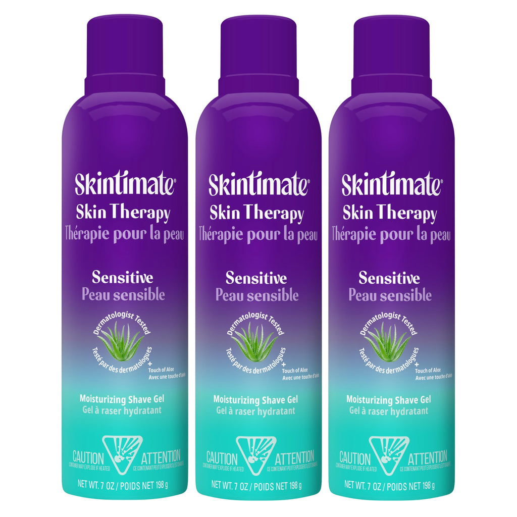 Skintimate Shaving Cream for Women, Shaving Foam, Sensitive Skin Scent, Pack of 3, 7 oz Each