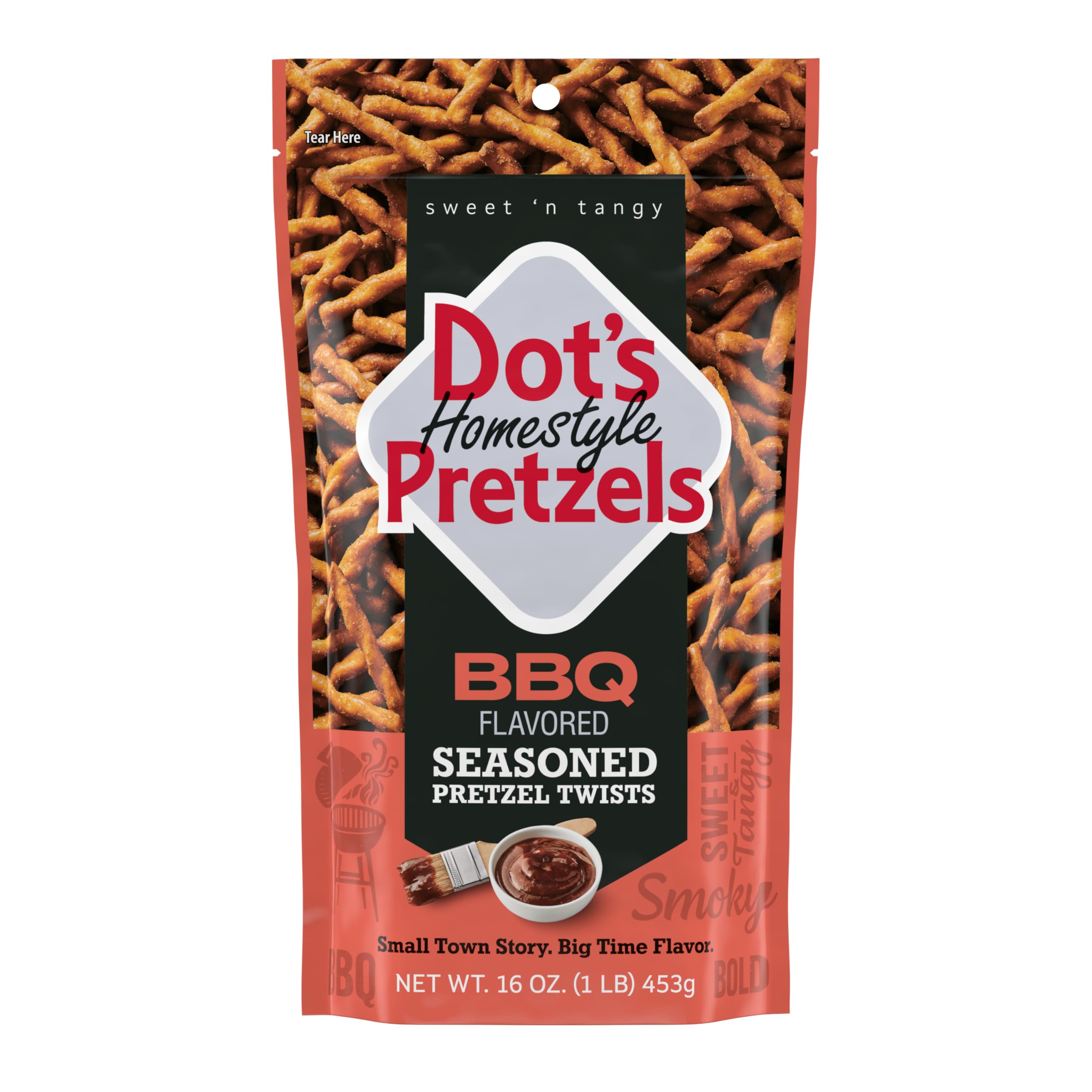 Buy now Dot's Pretzels Original Seasoned Pretzel Twist Snack, 16oz Grocery Sized Bag BBQ at indiglob india