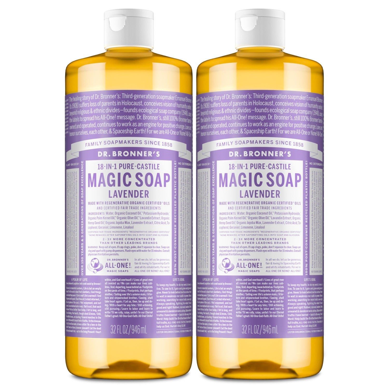Buy now Dr. Bronner's Magic Soap-Pure-Castile Liquid Soap (Lavender, 8 ounce)-Regenerative Organic Certified Oils, 18-in-1 Uses: Body, Hair, Laundry, Pets & Dishes, Concentrated, Vegan, Non-GMO at indiglob india