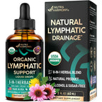 Lymphatic Drainage Drops - USDA Organic Lymphatic Supplements - 2 fl oz | Echinacea, Elderberry, Dandelion, Rosehip, Cleavers, Calendula, Burdock - Sugar & Alcohol-Free - Immune & Lymph Flow Support