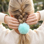 Pom Pom Hair Ties 16 Pcs Hair Ties for Girls Ball Scrunchies Hair Accessories for Women(2 inch,Multi-color)