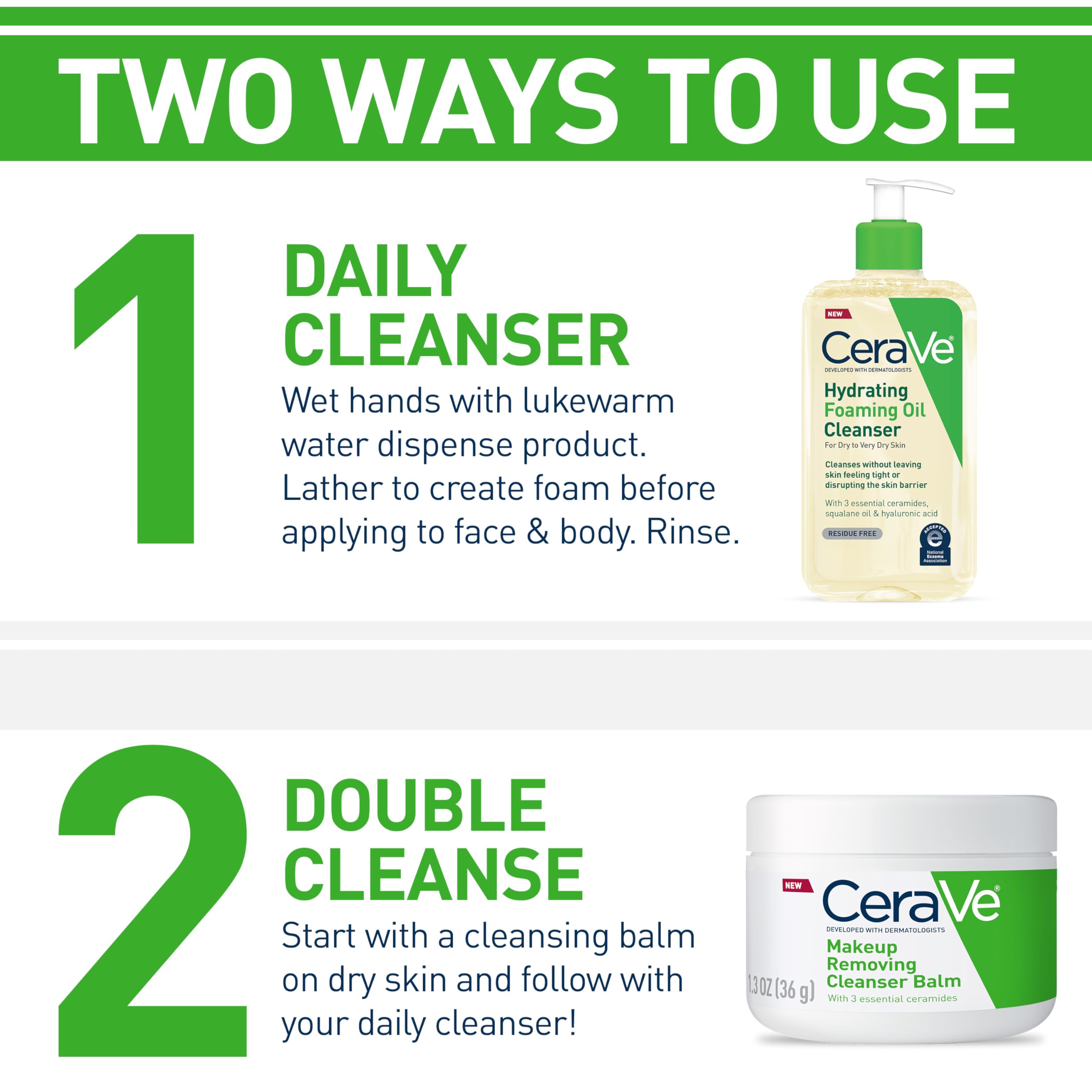 CeraVe Hydrating Foaming Oil Facial Cleanser with Hyaluronic Acid, 19oz | Squalane Face & Body Wash with Double-Cleansing Efficacy Removes Makeup without Residue, For Dry To Very Dry Skin