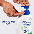 Head & Shoulders Tea Tree Oil 2-in-1 Anti-Dandruff Shampoo and Conditioner, 72-Hour Protection, 1% Pyrithione Zinc, 28.2 fl oz