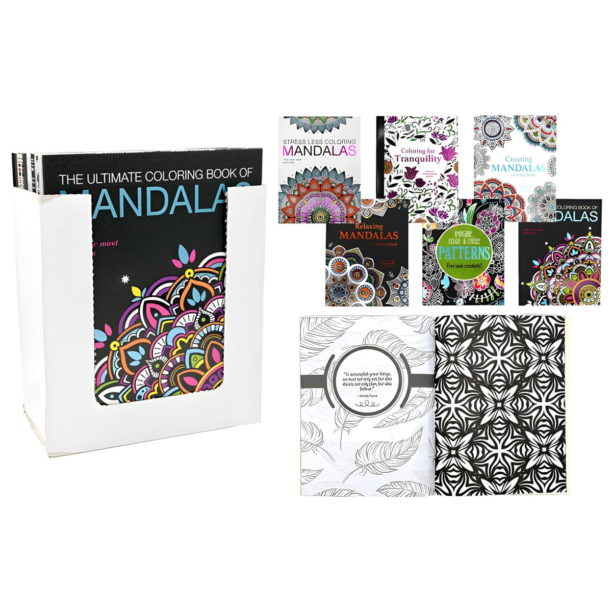 Adult Coloring Book Bundle with 10 Deluxe Coloring Books for Adults and Teens (Over 250 Stress Relieving Patterns).