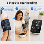 FDA-Cleared Blood Pressure Monitor, Easy One-Touch BP Machine, Wide Cuff