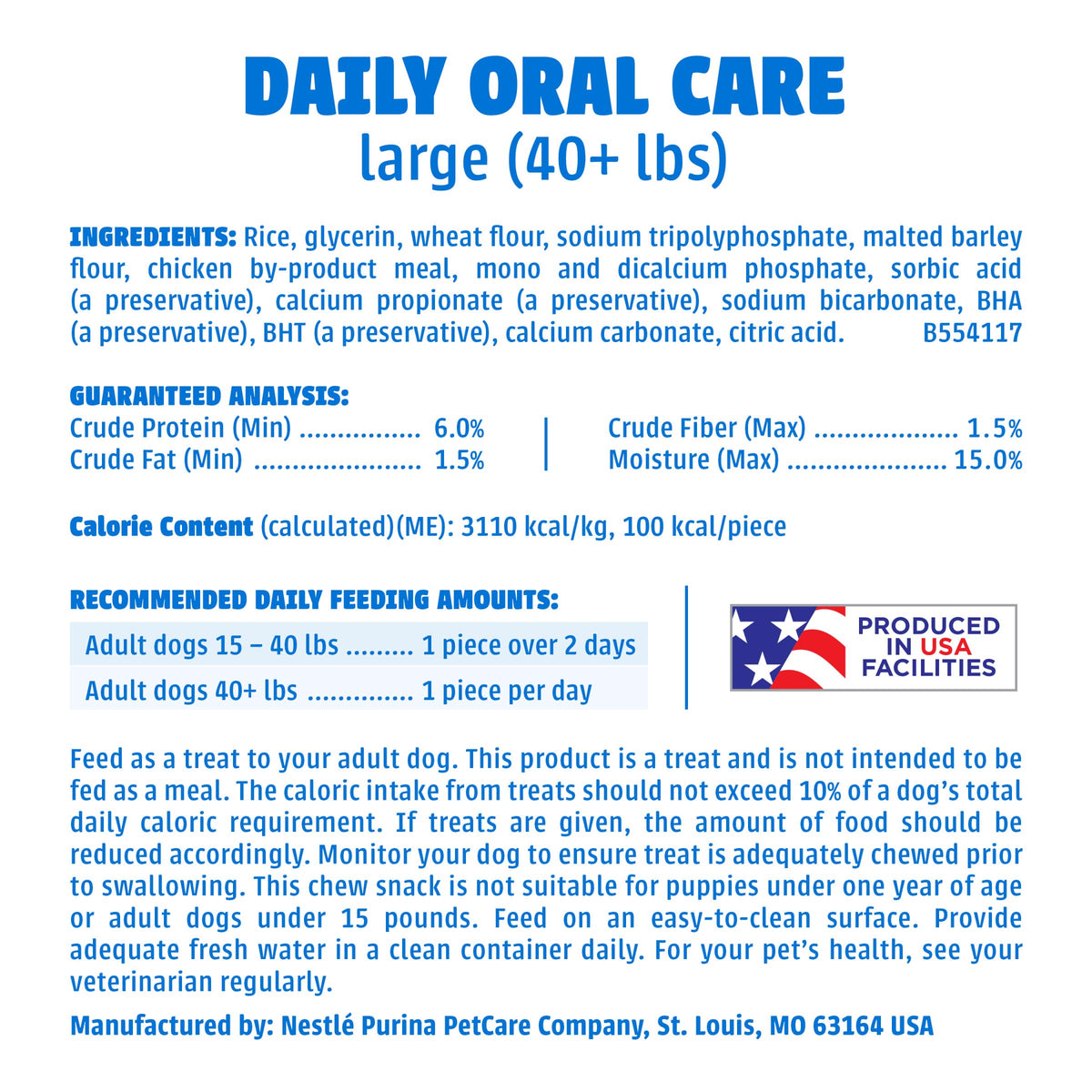 Dentalife Purina Daily Oral Care Dental Chews for Large Dogs - 90 ct.