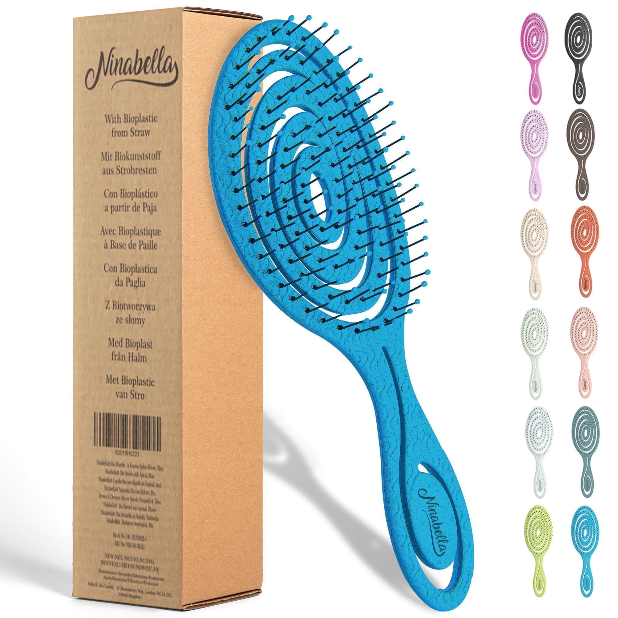 Buy now Ninabella Detangle Hair Brush for Women & Men - Does not Pull - Straightening Brushes for Straight & Curly Hair - Unique Spiral Detangling Hairbrush - Green Regular royal blue at indiglob india