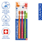Curaprox Kids Ultra Soft Toothbrush, Random Colors, 3-Pack, Swiss Made