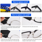 Upgraded All-in-One Magnetic Eyeglass Repair Tool Kit with Screws, Glasses Fixing Kit with Precision Screwdriver Set, Eyeglass Nose Pads and Tweezer for Travel, Gift, Christmas