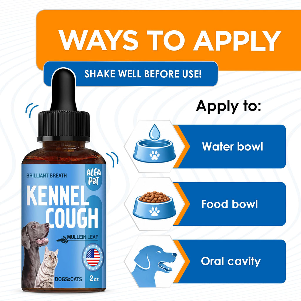 Kennel Cough Medicine for Dogs Helps with Dry, Wet, Barking Cough – Cat and Dog Cough Medicine Soothes and Calms Irritated Throat – Herbal Treatment Supports Breathing and Clears Airways – 2-oz Bottle