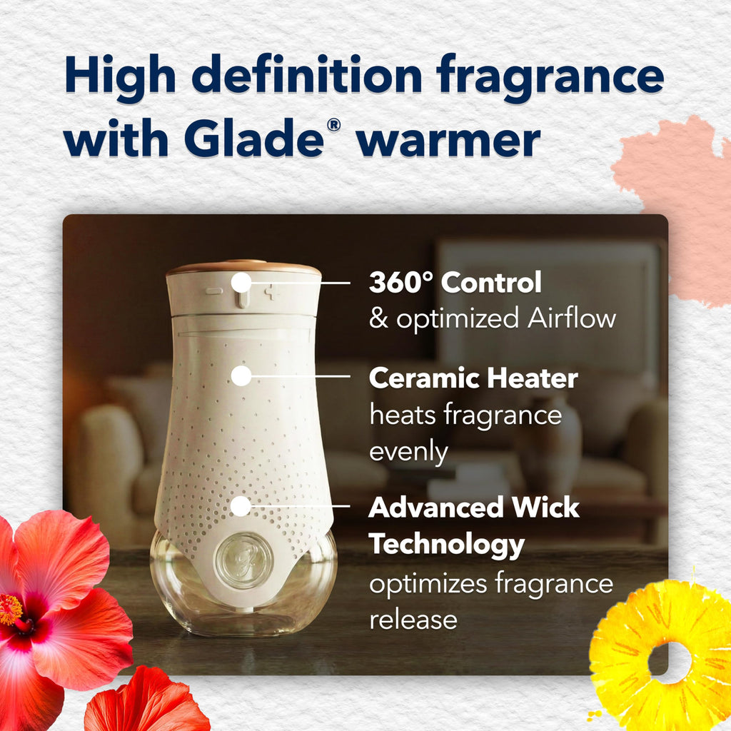 Glade PlugIns Refills Air Freshener, Scented and Essential Oils for Home and Bathroom, Hawaiian Breeze, 1.34 Fl Oz, 2 Count