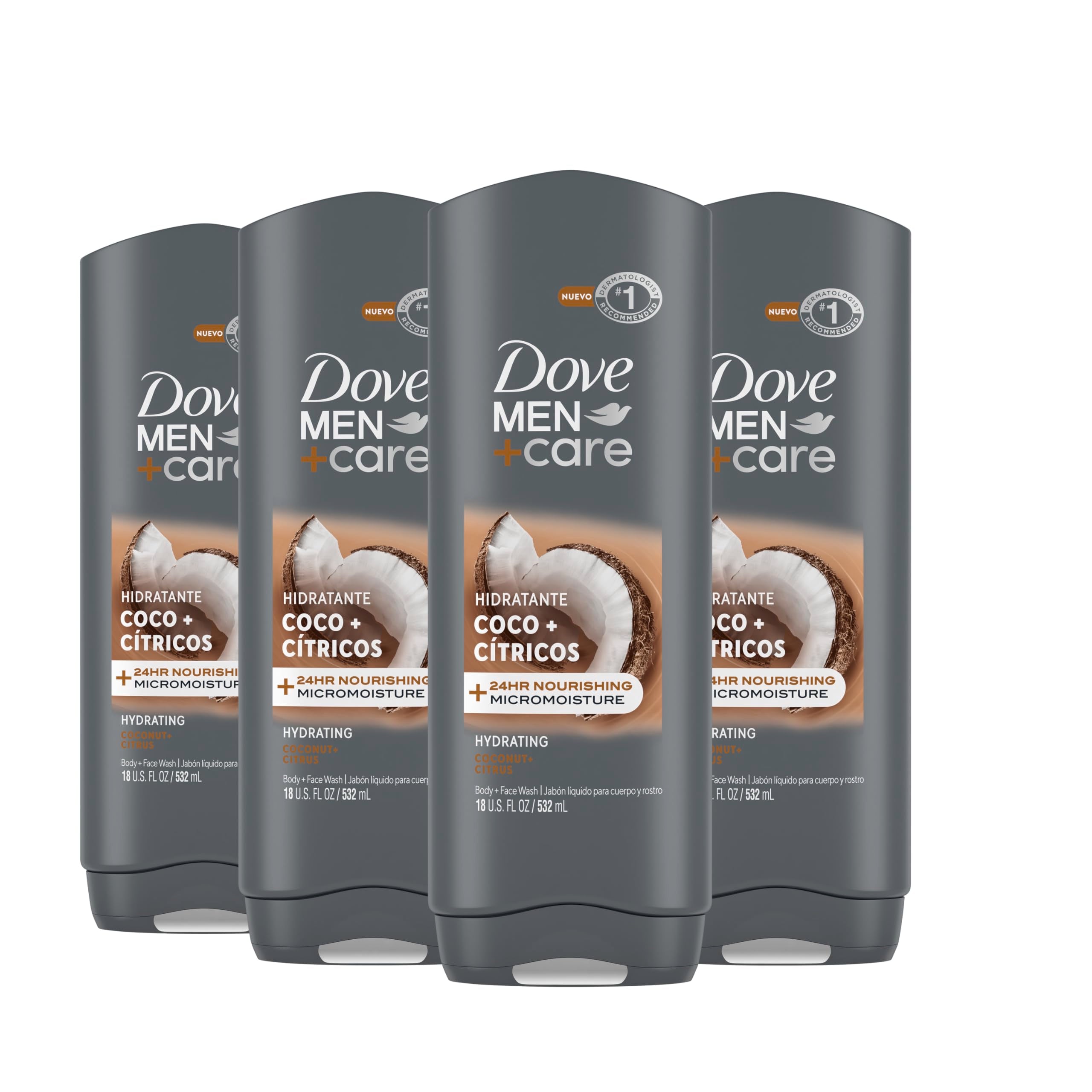Buy now DOVE MEN + CARE Body and Face Wash Clean Comfort 4 Count for Healthier and Stronger Skin Effectively Washes Away Bacteria While Nourishing Your Skin, 18 oz at indiglob india