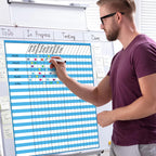 8 Pack Colorful Dry Erase Incentive Chart Multi-Color Classroom Laminated Dry Erase Reward Chore Charts with 1350 Reward Star Stickers for School Attendance Homework Progress Tracking, 13" x 17"