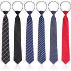Buy now Geyoga 6 Pcs Zipper Ties for Boys Pre Tied Necktie Silky Skinny Ties for Men Long Striped Plaid Tie Novelty Neckties for Business Wedding (Classic Color) at indiglob india