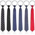 Buy now Geyoga 6 Pcs Zipper Ties for Boys Pre Tied Necktie Silky Skinny Ties for Men Long Striped Plaid Tie Novelty Neckties for Business Wedding (Classic Color) Default at indiglob india