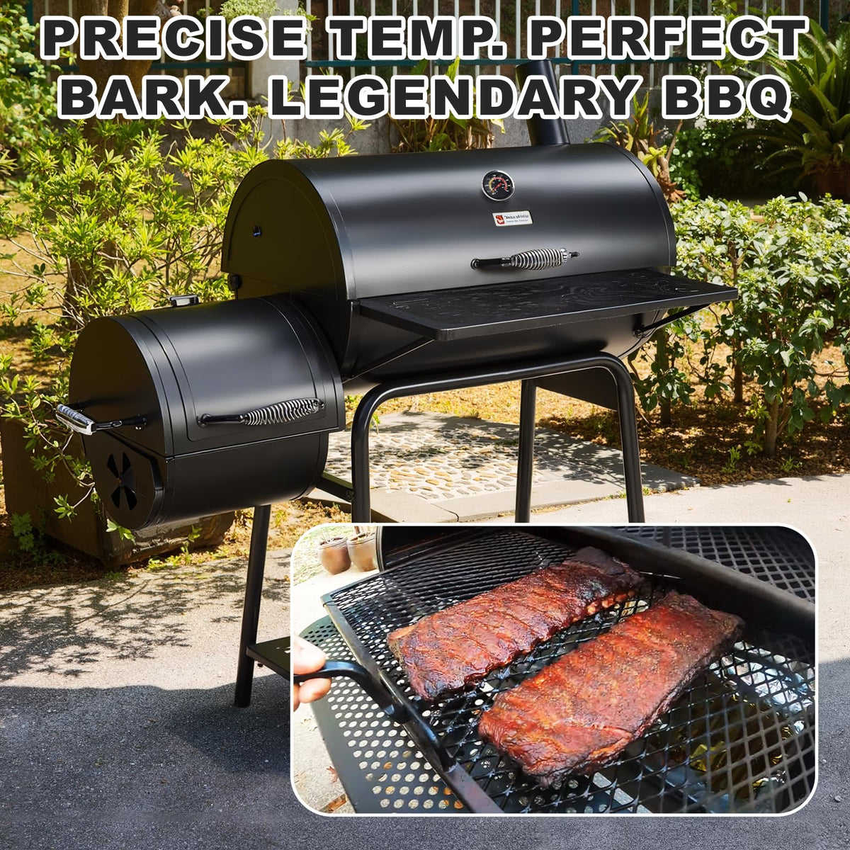 BBQ Thermometer 2-3/8" Oversized Dial, 50-800°F Smoker Thermometer Weatherproof with Easy Read Numbers - Grill Temp Gauge for Charcoal Grill & Meat Smoking Kit Includes Mounting Hardware