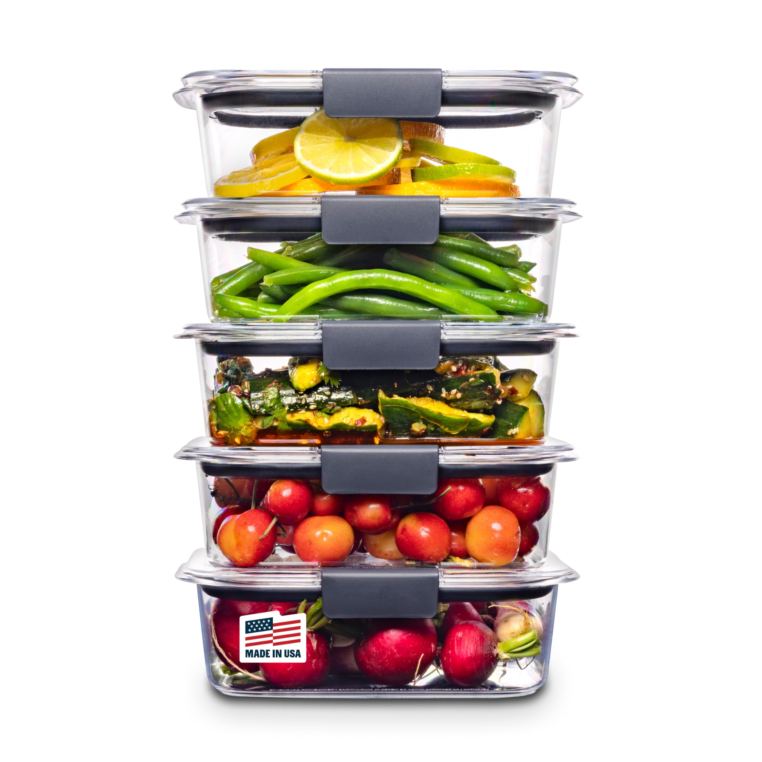 Buy now Rubbermaid Brilliance Food Storage Containers, Set of 5 (10 Pieces), BPA-Free, Leak-Proof, Clear 3.2 cup (10-Piece) at indiglob india
