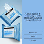 Neutrogena Makeup Remover Wipes, Fragrance-Free, 2 Pack of 25 Ct | Micellar Cleansing Cloths, Gently Removes Oil, Dirt, and Waterproof Makeup, Plant-Based Cloth, Twin Pack