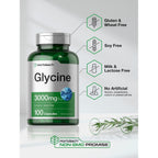 Horbäach Glycine 3000mg Supplement | 100 Powder Capsules | Non-GMO, Gluten Free