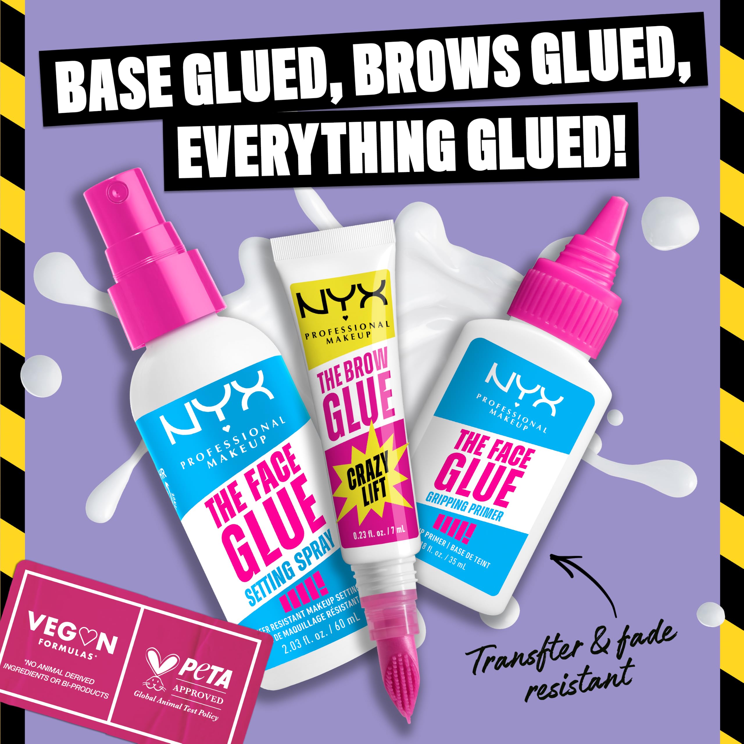 NYX PROFESSIONAL MAKEUP The Brow Glue Crazy Lift, Brow Lamination Gel with 16HR Strong Hold & Built-In Styling Comb - Clear Eyebrow Gel