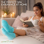 Love Lori Moisturizing Gel Socks for Women - Dry Cracked Feet, S/M | Gel-lined socks for dry, cracked feet - infused with Vitamin E & Jojoba Oil; wear 20 minutes for softer, smoother skin