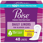 Buy now Poise Daily Liners, Incontinence Panty Liners for Bladder Leaks, 2 Drop Very Light Absorbency, Regular Length, 48 Count of Pantiliners, Packaging May Vary Default at indiglob india