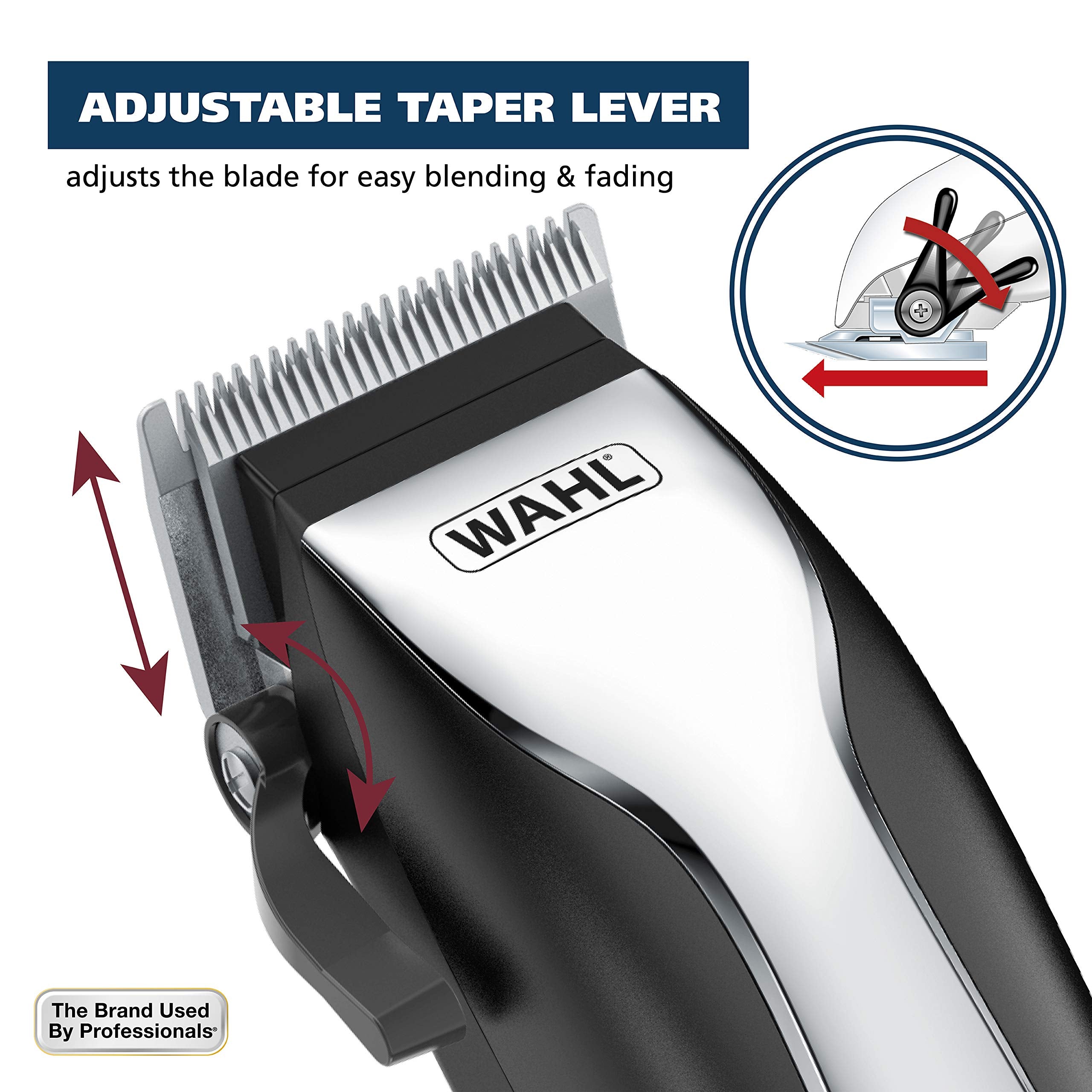 Buy now Wahl Home Haircutting Corded Clipper Kit with Adjustable Taper Lever, and 10 Color Coded Guards for Easy Clipping & Trimming - Model 79722 at indiglob india