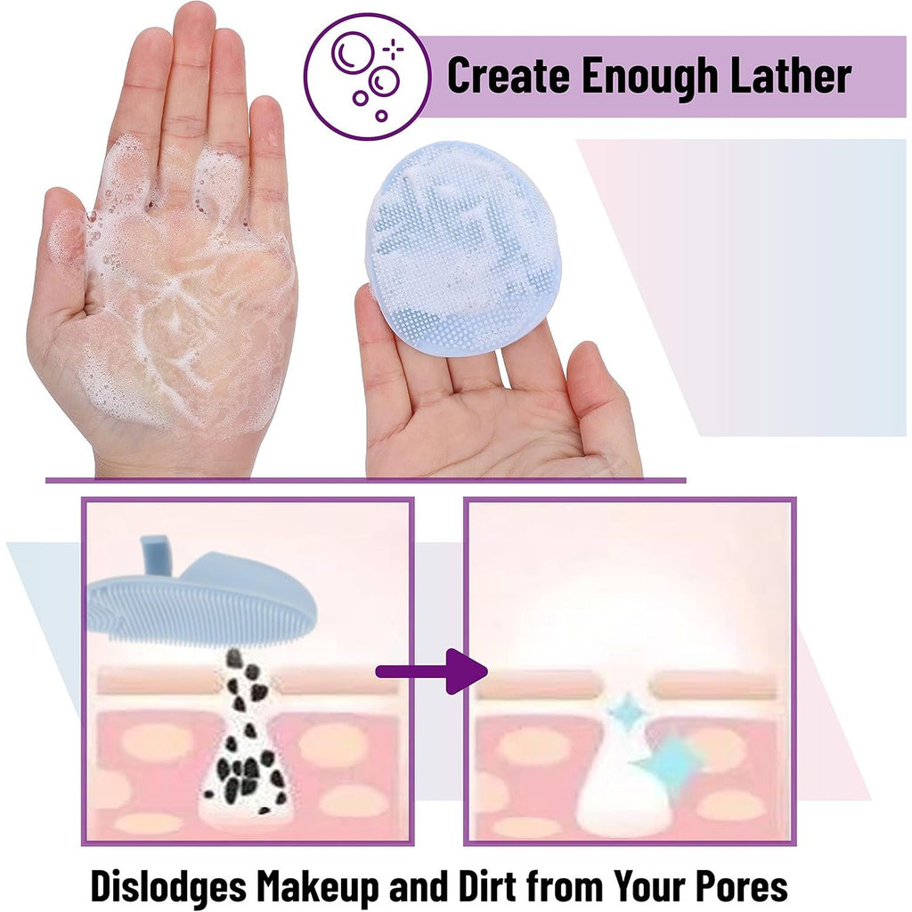 Buy now Slick- Silicone Facial Cleansing Brush, 4 Pack, Silicone Face Scrubber Exfoliator at indiglob india
