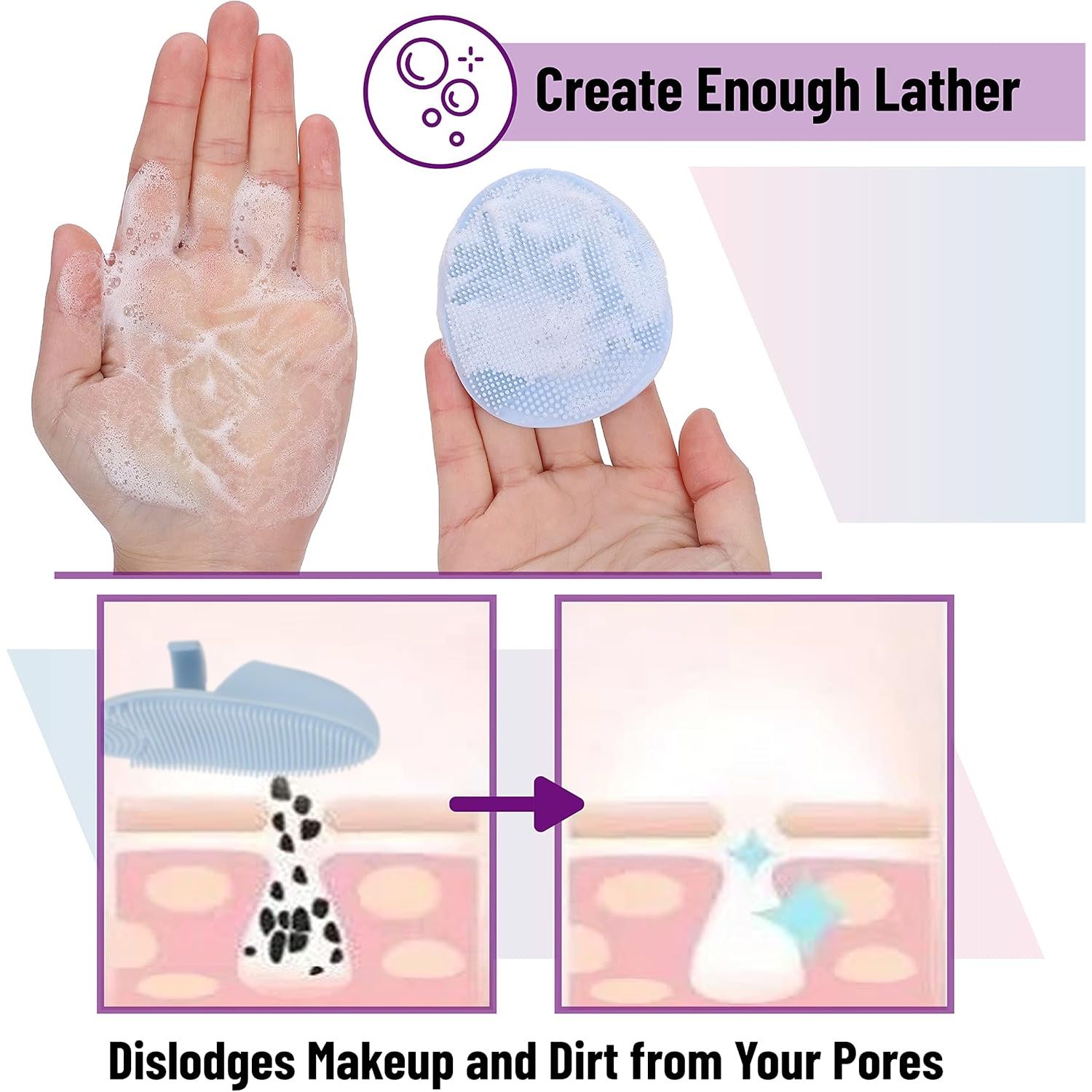 Buy now Slick- Silicone Facial Cleansing Brush, 4 Pack, Silicone Face Scrubber Exfoliator at indiglob india