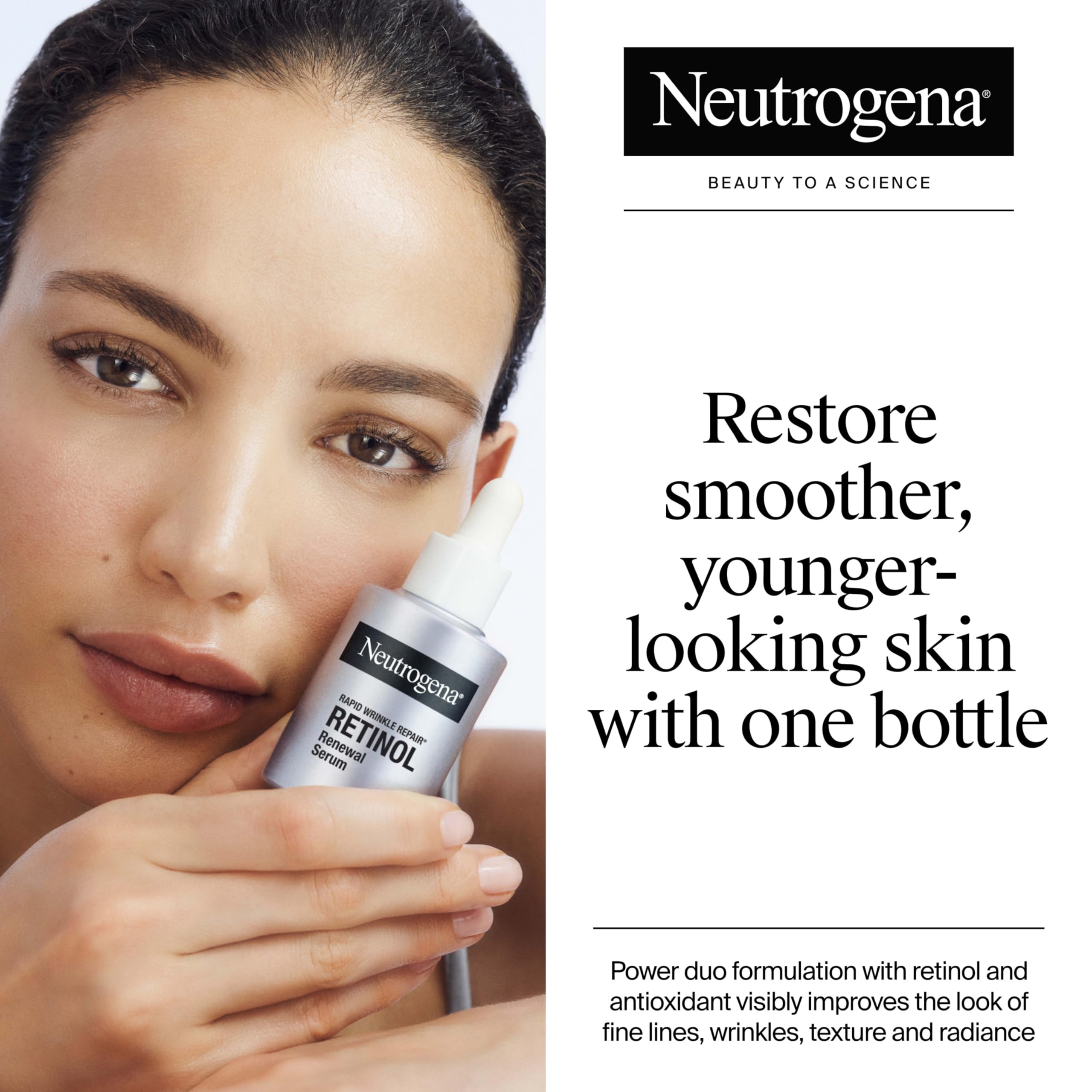 Buy now Neutrogena Rapid Wrinkle Repair Retinol Renewal Serum, Lightweight Anti-Aging Facial Serum with Pure Retinol & Antioxidants to Improve Wrinkles, Dullness & Dark Spots, 1 fl oz at indiglob india