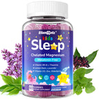 Kids Sleep Gummies, NO Melatonin Sleep Aid Gummies w/ Magnesium Glycinate, Magnesium Malate, L-Theanine, Lavender, B6, Zinc, D3K2 for Restful Sleep, Relax Brain & Muscle, Immune Support, Non-GMO 2Pack