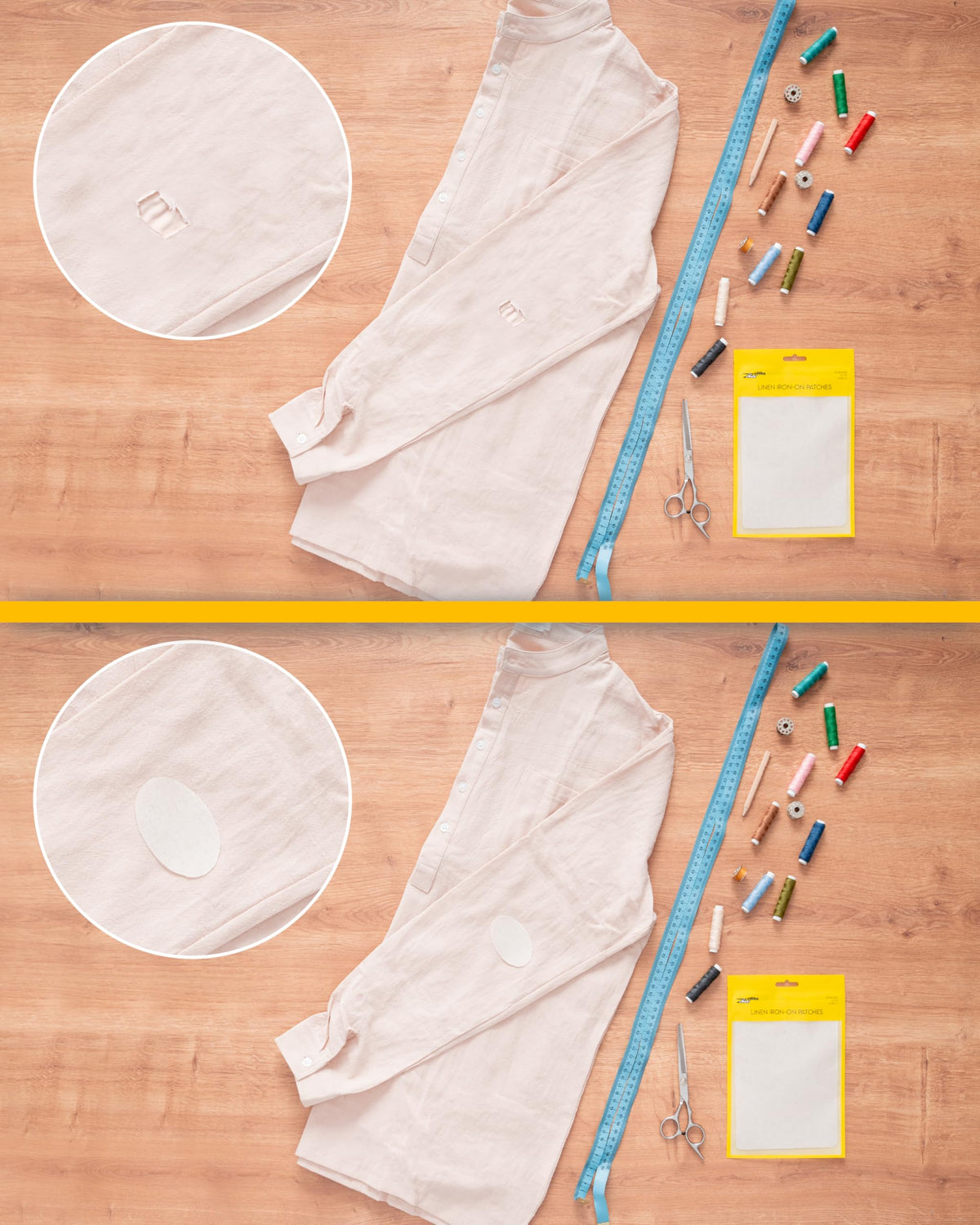 ZEFFFKA 12-Pack Linen Iron-on Patches Fabric Repair Kit for Clothing Shirts Pants Dresses Natural Look Strong Adhesive 12 Colors 30% Linen 70% Cotton 5” x 7”